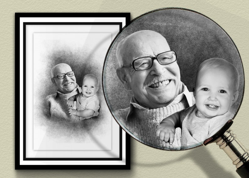 Lägg till en avliden älskad till foto, Anpassad familjegåva - Lägg till person till foto, Kombinera foton, Present till pappa mamma, Mors dag-present bild 2