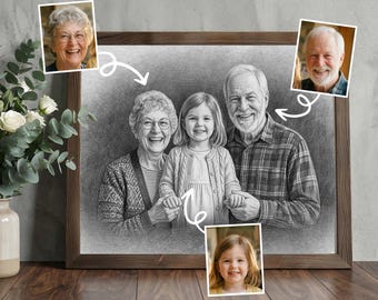 Pencil sketch | Custom Father’s Day Portrait from Photo | Personalised Dad Gift | Unique Gift for Father