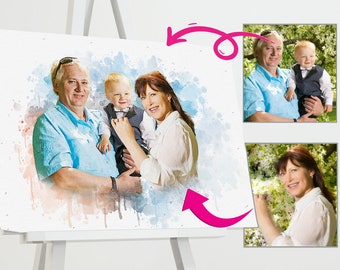 Add Deceased Loved One To Picture, Add Person To Photo, Combine Photos, Custom memorial gift, Gift for Dad Mom, Merge Pictures to portrait