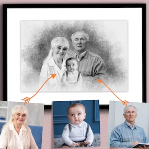 Lägg till en avliden älskad till foto, Anpassad familjegåva - Lägg till person till foto, Kombinera foton, Present till pappa mamma, Mors dag-present bild 4