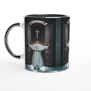 Jubilee 2025 Souvenirs mug color inside. Vatican Gifts & Pilgrimage Keepsakes