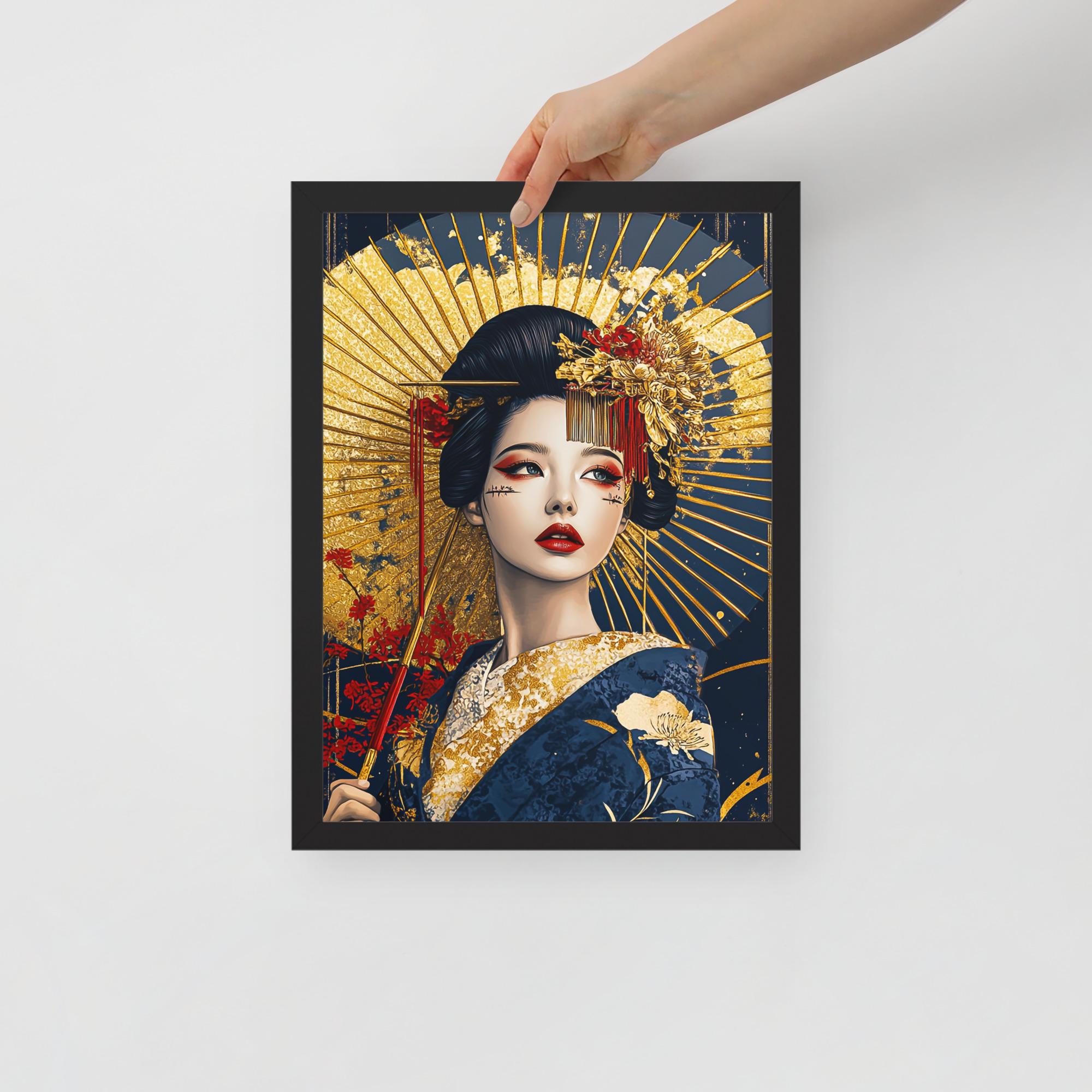 Framed Japanese Geisha Art Print – Colorful Vintage Wall Decor - Etsy
