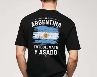 Argentine Pride T-Shirt – Futbol, Mate & Asado Flag Design