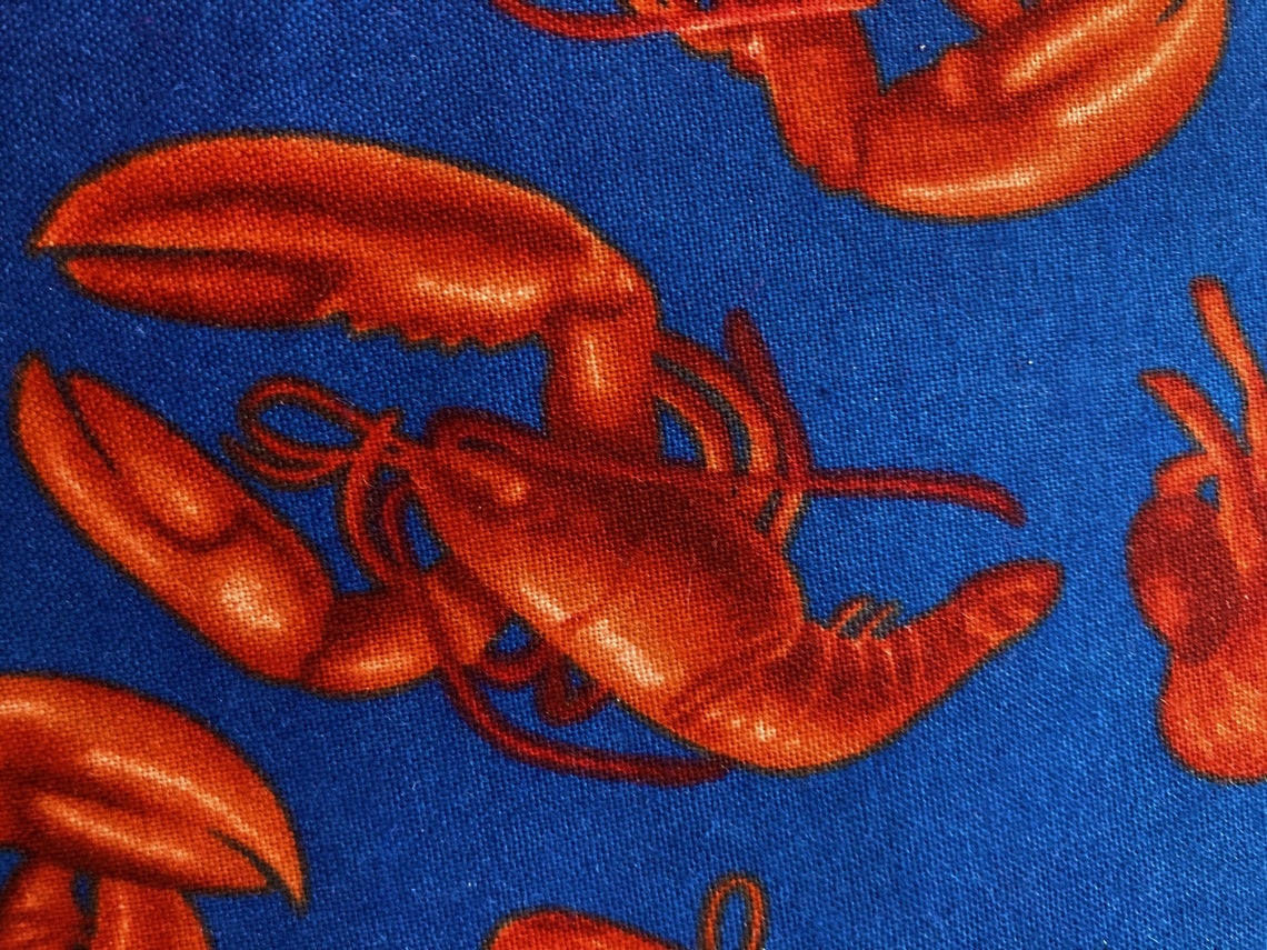 100 Cotton Lobster Fabric for Quilting Crafting Sewing Etsy