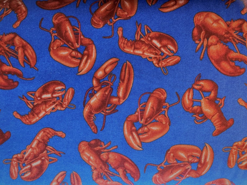 100 Cotton Lobster Fabric for Quilting Crafting Sewing Etsy