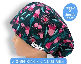 Satin Lined Scrub Cap | Floral Scrub Hat, surgical cap women,medical student gift, Nicu Nurse Gift, anesthesia scrub cap, euro scrub cap