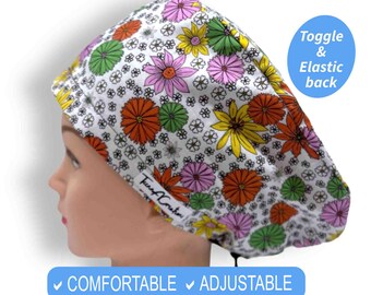 Satin Lined Scrub hat | Euro Scrub Caps for women, Floral surgical cap, anesthesia scrub cap, medical student Surgery Cap, nurse gift