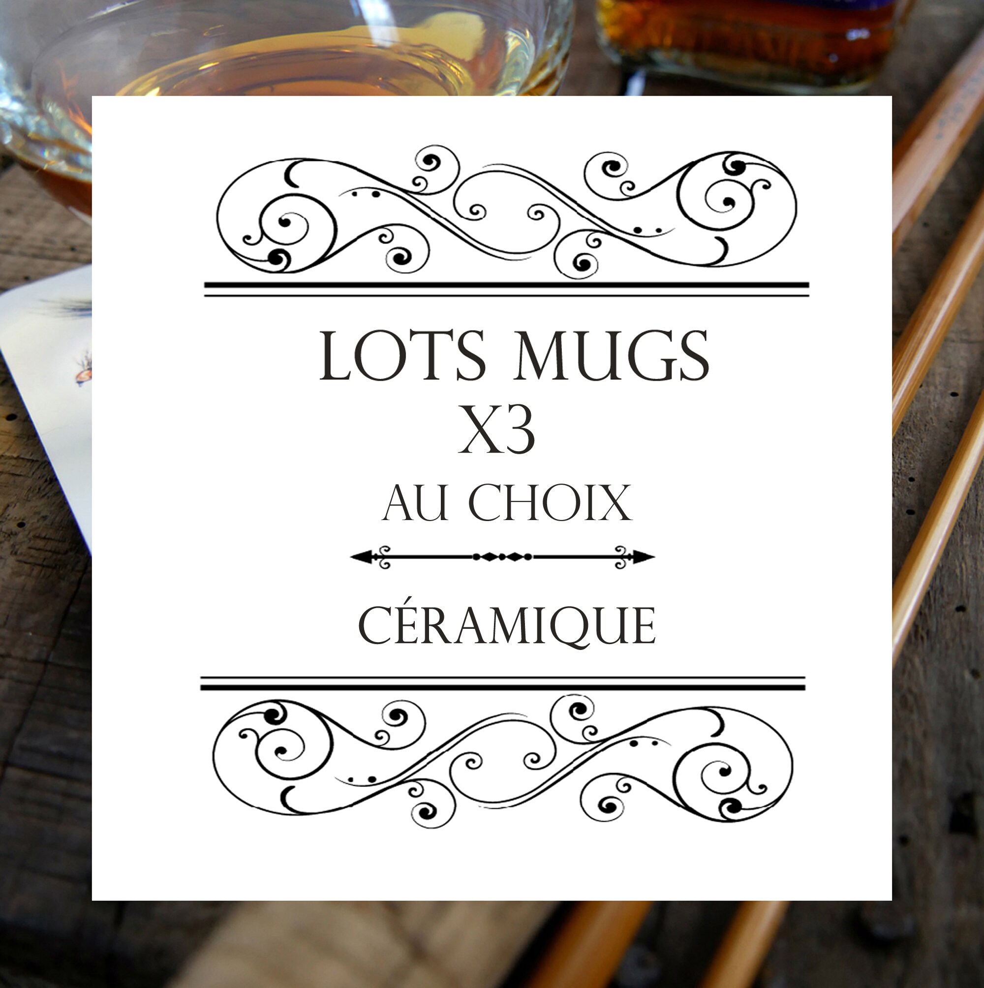 Lot Au Choix de 3 Mugs Céramique Blanc Collections Signées Par L'artiste Walter Arlaud Illustrations