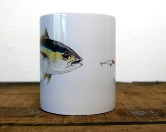 Yellowfin tuna mug / ceramic cup by the artist Walter Arlaud / Sending to a relay point (MONDIAL RELAY)