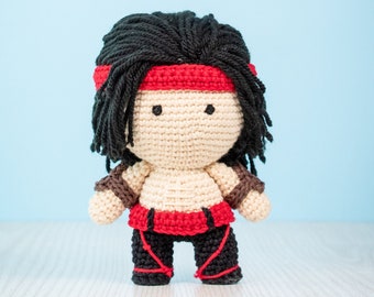 Patrón de crochet de Liu Kang: Muñeco Amigurumi de Mortal Kombat (PDF)