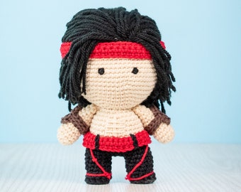 Kid Liu Kang crochet pattern | Mortal Kombat amigurumi toy | Samurai Crochet doll PDF | Geeky toys | Geek gift