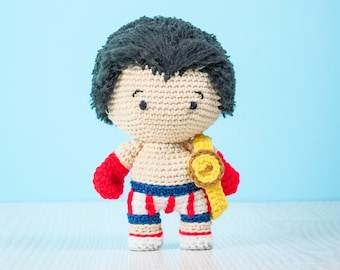 Rocky amigurumi pattern | Boxer crochet toy PDF | Pugilist amigurumi | Geek toys