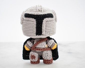 Mandalorian Bounty Hunter crochet pattern | Star Wars amigurumi toy | Crochet doll PDF | Geeky toys | Geek gift