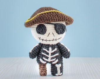 Pirate Skeleton Amigurumi Crochet Pattern: Halloween Spooky Toy (PDF)