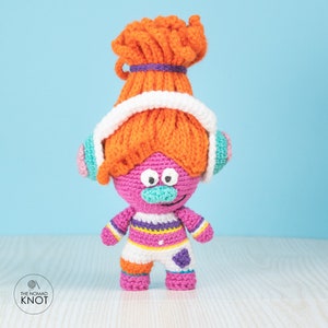 Dj troll kid crochet pattern Troll Miniature amigurumi soft toy Crochet doll PDF Geeky toys Geek gift image 8