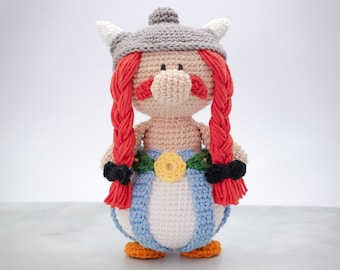 Patron Obélix au crochet | Jouet amigurumi Guerrier Gaulois | Poupée au crochet PDF | Jouets geeks | Cadeau geek