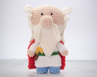 Panoramix crochet pattern | Gaul Druid amigurumi toy | Getafix Crochet doll PDF | Geeky toys | Geek gift