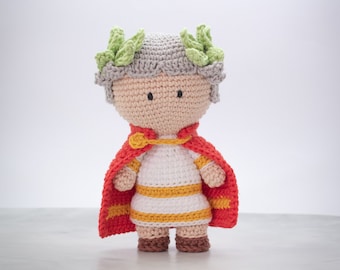 Julius Caesar crochet pattern | Roman amigurumi toy | Crochet doll PDF | Geeky toys | Geek gift