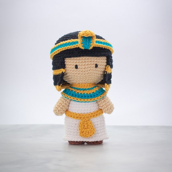 Cleopatra Häkelanleitung | Königin von Ägypten Amigurumi Spielzeug | Häkelpuppe PDF | Geeky Spielzeug | Geek Geschenk