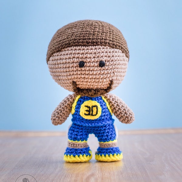 Basketball amigurumi pattern | Sports crochet toy | Crochet basketball player | Crochet gift for boys | Gift for sports lovers