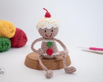 Gingerbread Man Crochet Pattern: Christmas Amigurumi Ornament (PDF)
