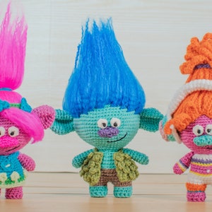 Dj troll kid crochet pattern Troll Miniature amigurumi soft toy Crochet doll PDF Geeky toys Geek gift image 7