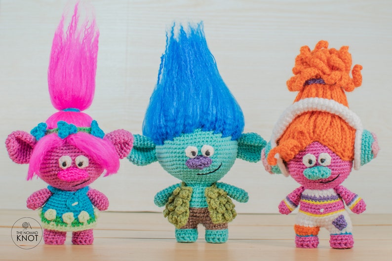 Dj troll kid crochet pattern Troll Miniature amigurumi soft toy Crochet doll PDF Geeky toys Geek gift image 7