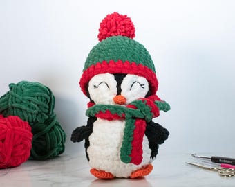 Gehaakt pinguïnpatroon: winteramigurumi met kleding (pdf-patroon)