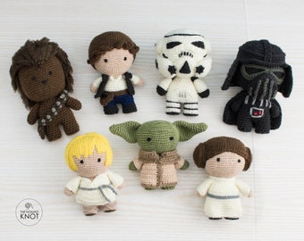 PACK: 7 Amigurumi patterns members of Star Friends Collection | Star Wars Amigurumi pattern inspired | Star Wars crochet toy | Darth Vader