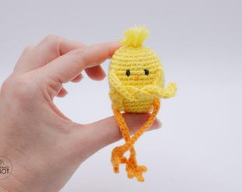 Schema per pulcino all'uncinetto senza cuciture: ornamento amigurumi pasquale (PDF)