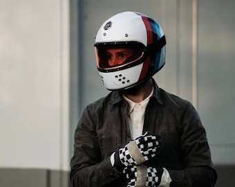 Motorcycle Gloves, checker, Leather, Moto, Mod style, Fashion, Cafe Racer, Racing Retro