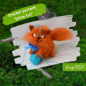Amigurumi Crochet pattern Little Cat, Instant Digital Download PDF, Stuff Animal, Funny kitten, Tiny pet