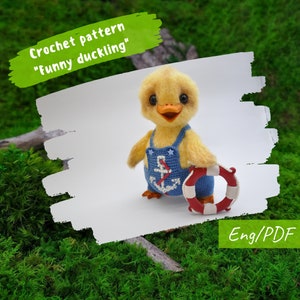 Amigurumi Crochet pattern Funny duckling, Instant Digital Download PDF, Stuff Animal, Tiny duck, knitted fluffy birds
