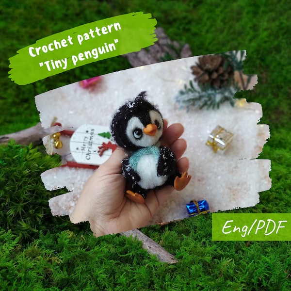 Amigurumi Crochet pattern tiny penguins, Instant Digital Download PDF, Stuff Animal, little arctic fluffy birds
