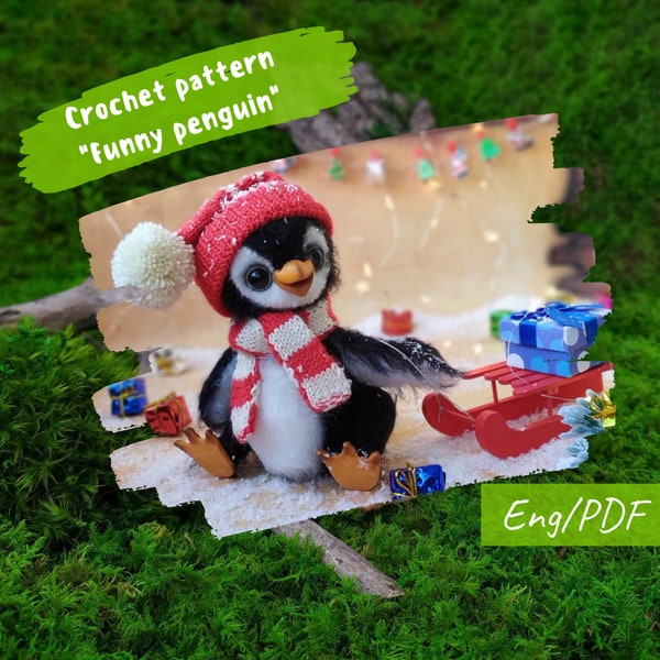 Amigurumi Crochet pattern Funny penguins, Instant Digital Download PDF, Stuff Animal, Tiny pet, arctic fluffy birds