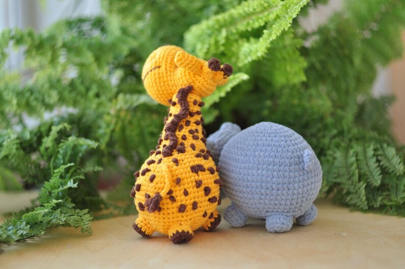 Amigurumi Crochet Pattern Safari Wild Animals Instant Digital Etsy