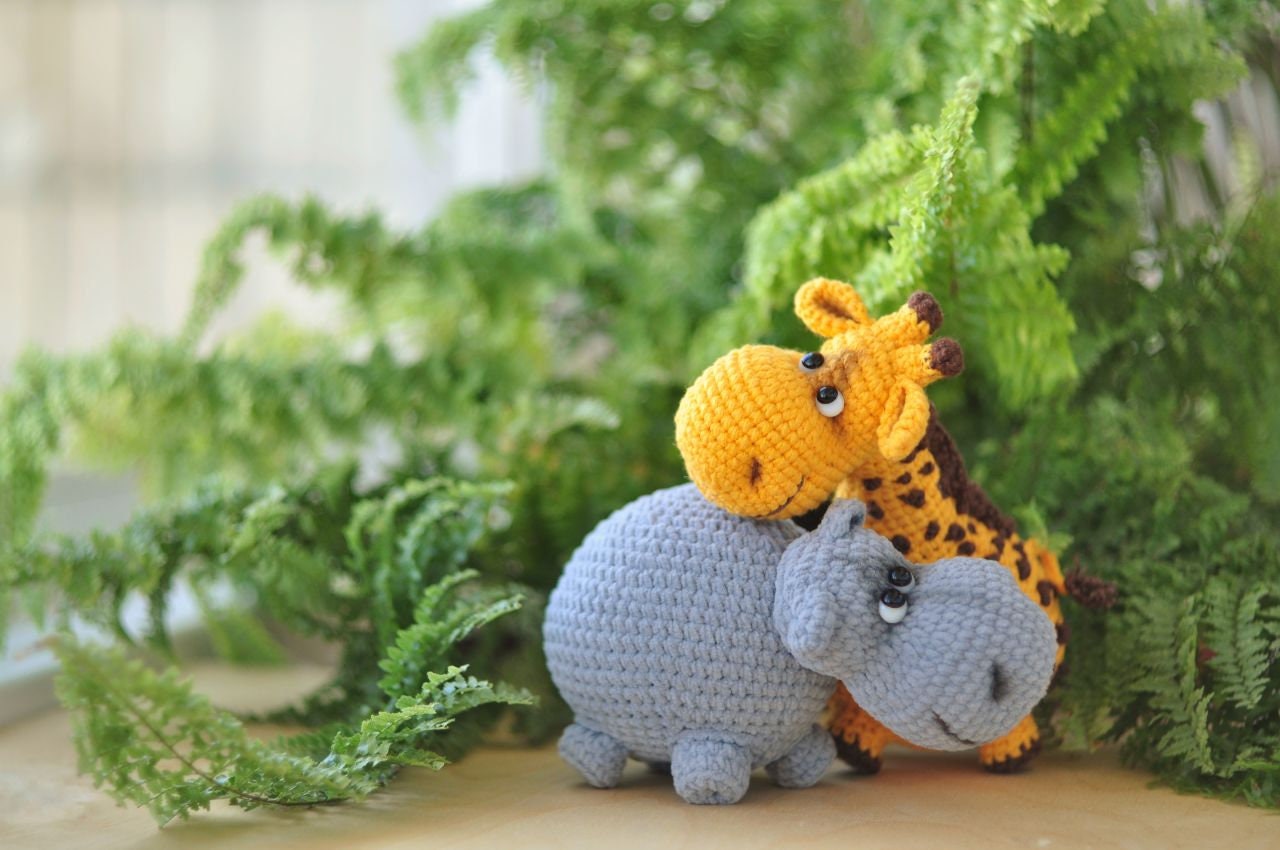 Amigurumi Crochet Pattern Safari Wild Animals Instant Digital Etsy