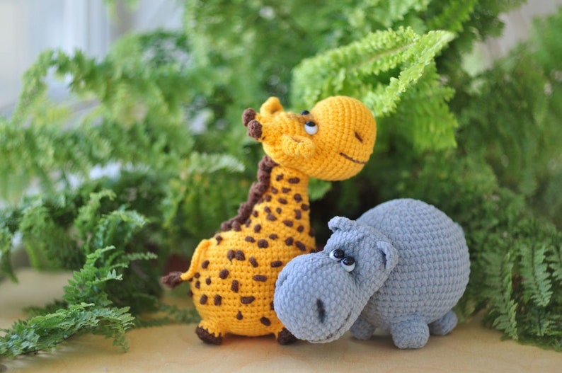 Amigurumi Crochet Pattern Safari Wild Animals Instant Digital Etsy