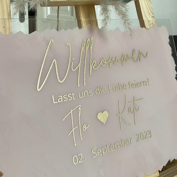 Willkommensschild Hochzeit Schild Wedding Sign Welcome Acrylglas