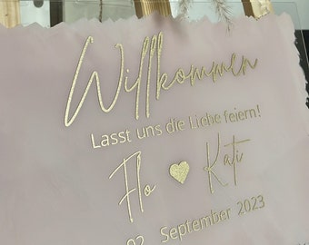 Willkommensschild Hochzeit Schild Wedding Sign Welcome Acrylglas