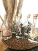 Flower bottle, dried flowers in bottle, candlestick, dried flower arrangements, gift, glass vase with dried flowers and candle 