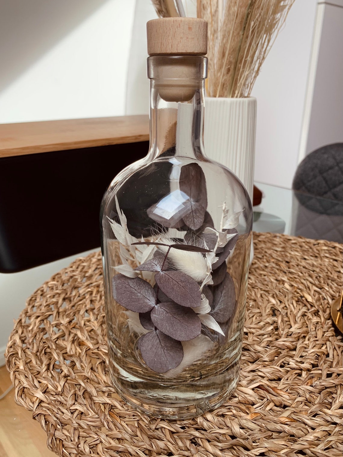 Flower Bottle Dried Flowers in Bottle Candlestick Dried Etsy