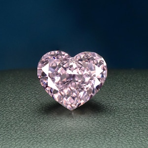 Ice Cut High Carbon Diamond Loose Stone,Heart Shaped Cubic Zirconia, Light Pink Faceted Pointed Bottom Gemstone
