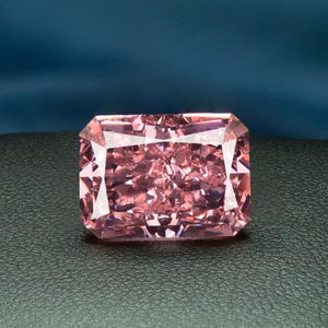 Radiant Ice Cut High Carbon Diamond Loose Stone,Pink Rectangular Chamfered Cubic Zirconia,Faceted Pointed Bottom Gemstone