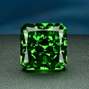 Radiant Ice Cut High Carbon Diamond Loose Stone,Square Chamfer Green Cubic Zirconia,Faceted Pointed Bottom Gemstone