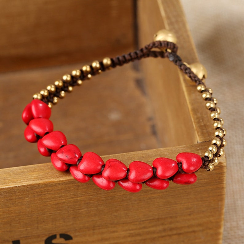 Ethnic Style Handmade DIY Wax Rope Turquoise bracelet Jewelry for Women