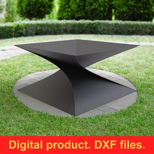 Fire Pit Twist V2 35&#39;&#39; DXF files for plasma, laser cutting, CNC. Fire Pit Portable for Garden, Welded Fire Pit For Camping, DIY Firepit.