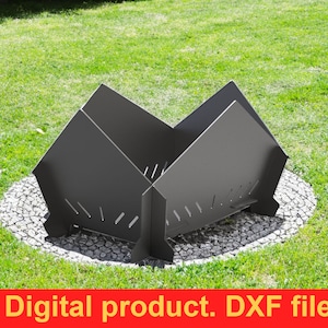 Fire Pit Crown, DXF files for plasma, laser cutting, CNC. Fire Pit Portable for Garden, Collapsible Firepit For Camping, DIY.