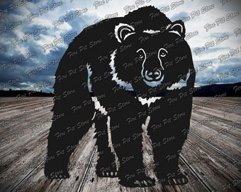 Bear V1. Vector art file. Digital files dxf, svg, png, ai, eps, cdr for plasma, laser, waterjet, CNC, as well as for printing.