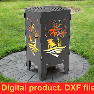 Merry Christmas Feuerstelle Feuerkorb Tragbare Holzkohlegrill in Formaten DXF an, BBQ Grill, Feuerschale, Holzkohlegrill, Feuerring